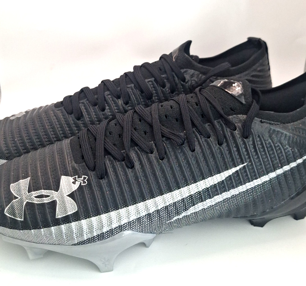 Under Armour Blur Pro Football Cleats Men’s 11.5 Black Silver 3028220-003 NWOB